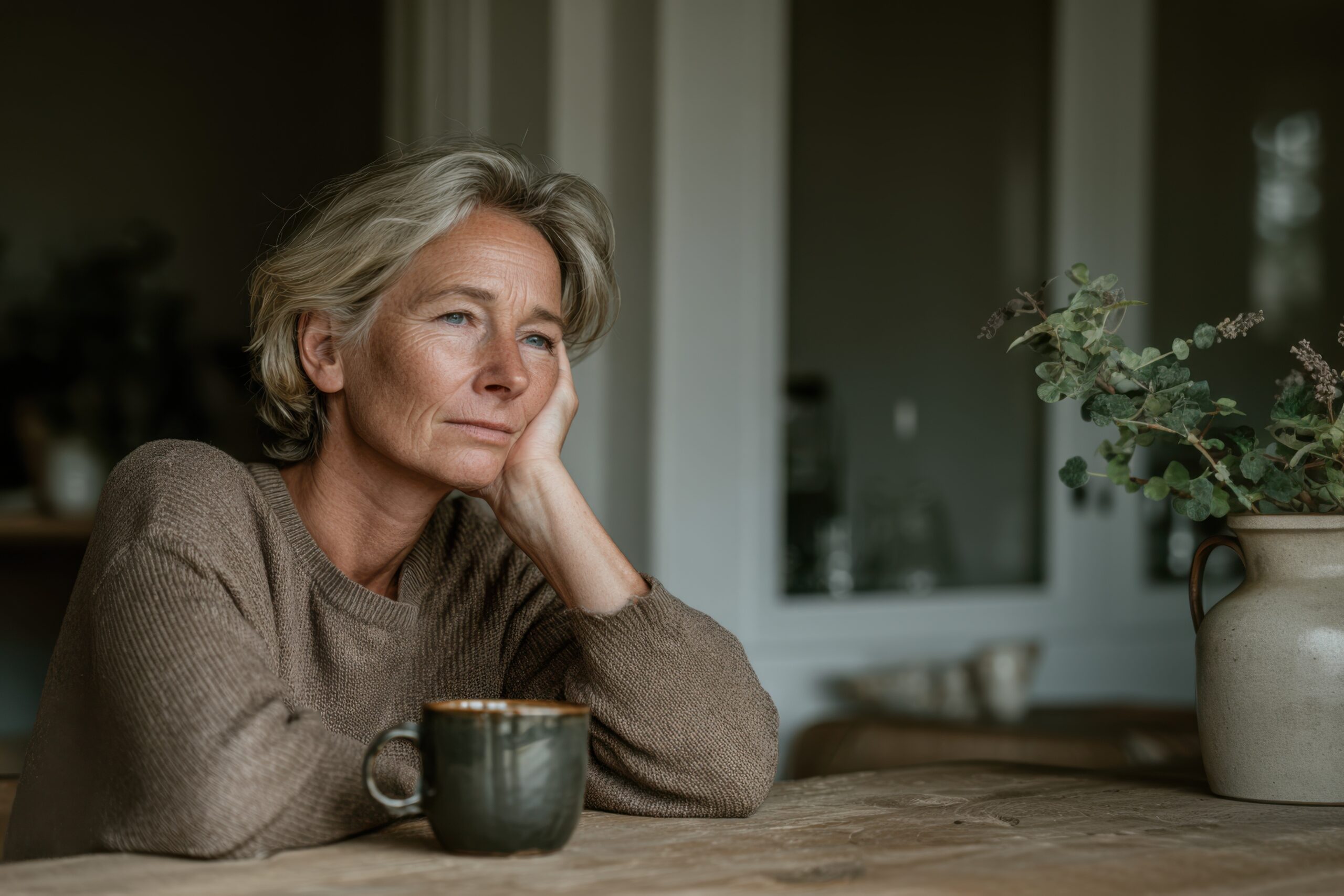 Frau in den Wechseljahren leidet an Stimmungsschwankungen