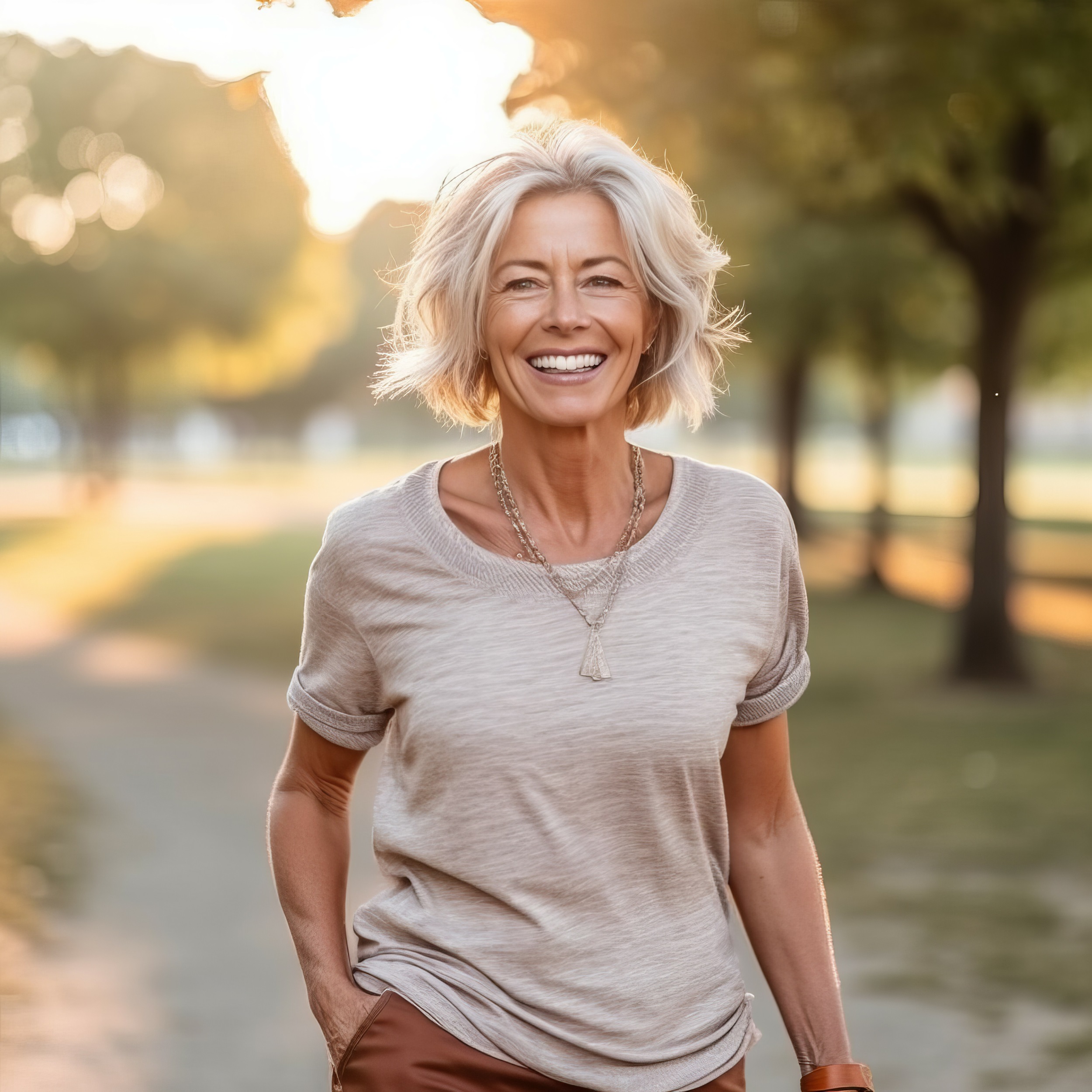 Frau 50+ ist glücklich